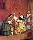 Pietro Longhi Famous Paintings - The Venetian Lady's Morning